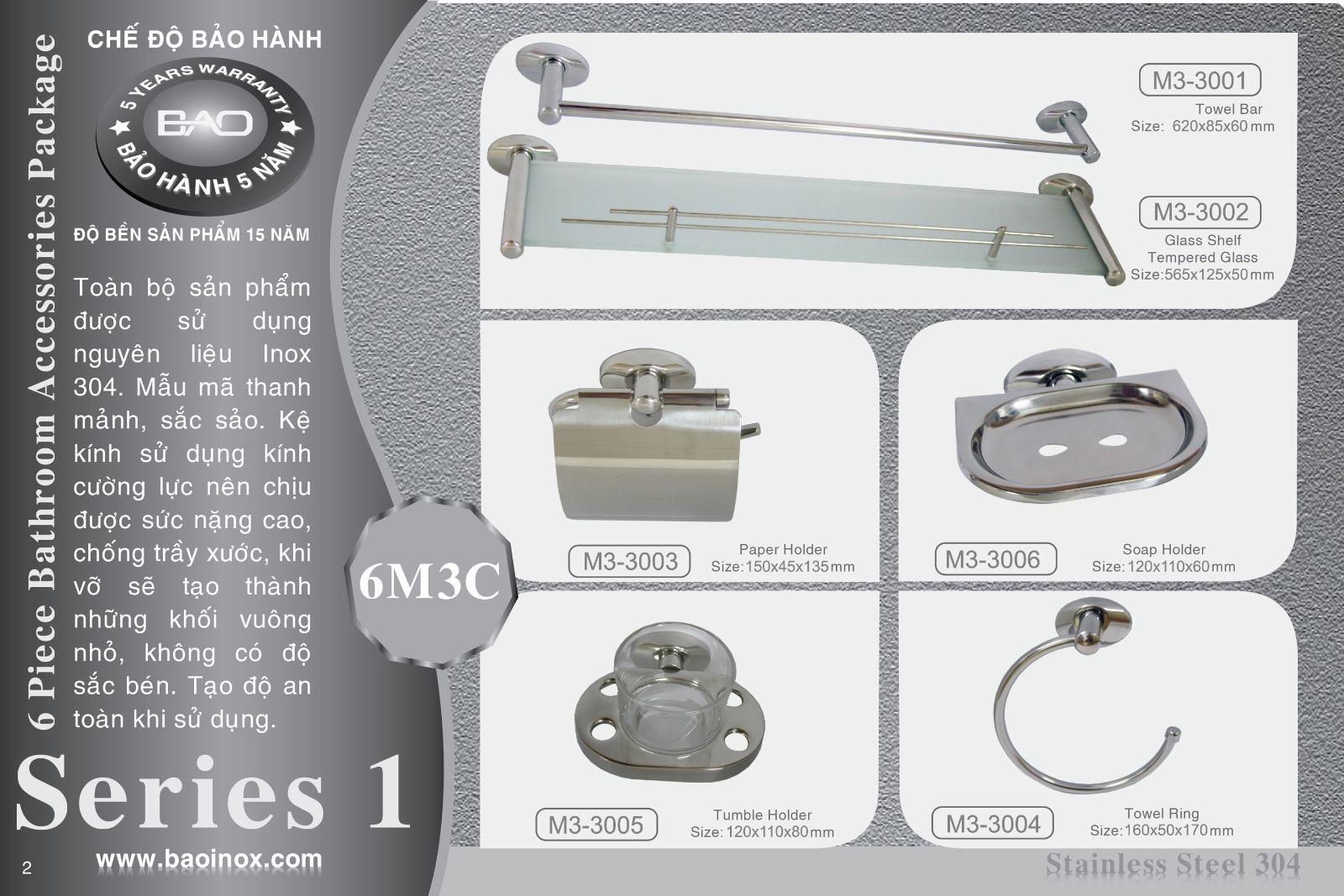 Bộ phụ kiện phòng tắm 6M3C