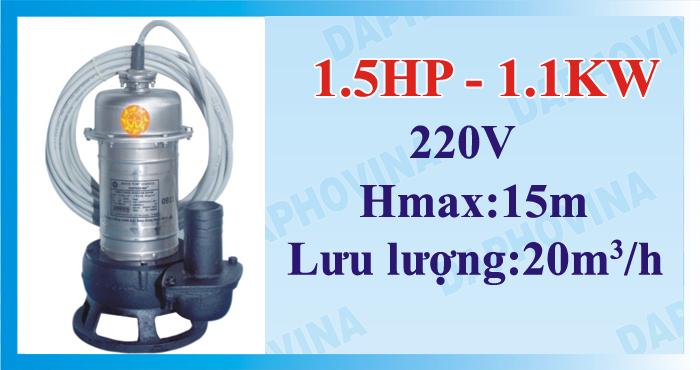 Bơm chìm áp thấp 1.5HP - 1.1KW